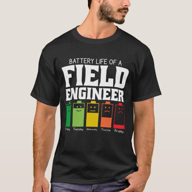 Batteritid i Fält Ingenjör T Shirt (Framsida)