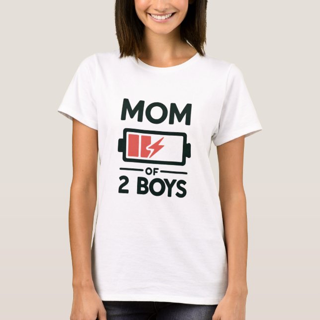 Batteritömning Mamma i Boys Funny Mor Life T Shirt (Framsida)