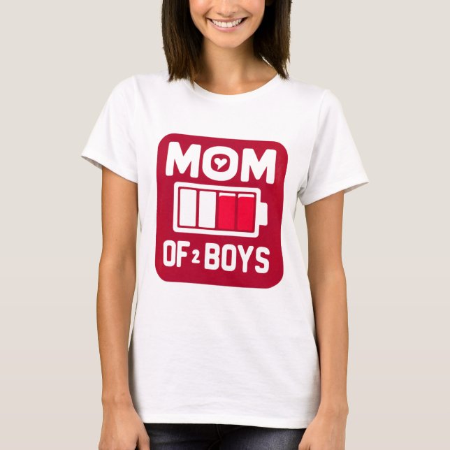 Batteriurladdning Mamma i Boys Funny Mors dag Life T Shirt (Framsida)