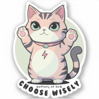 Battery at 50 Choose Wisely – Introvert Humour  Klistermärken