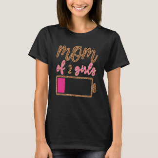 Battery Leopard Mamma, 2 flickor Kärlek Mamma, cit T Shirt