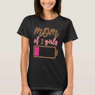 Battery Leopard Mamma, 2 flickor Kärlek Mamma, cit T Shirt