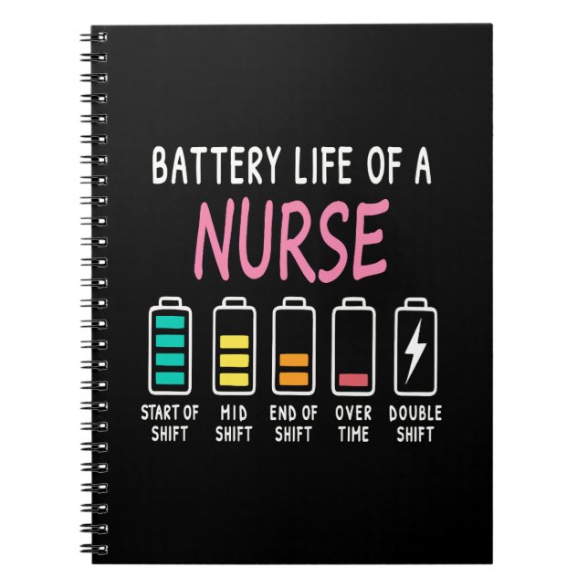 Battery life of a nurse humor chart anteckningsbok (Framsidan)
