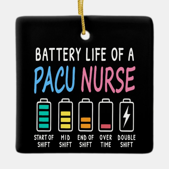 Battery life of a PACU nurse levels humor Julgransprydnad Keramik (Framsida)