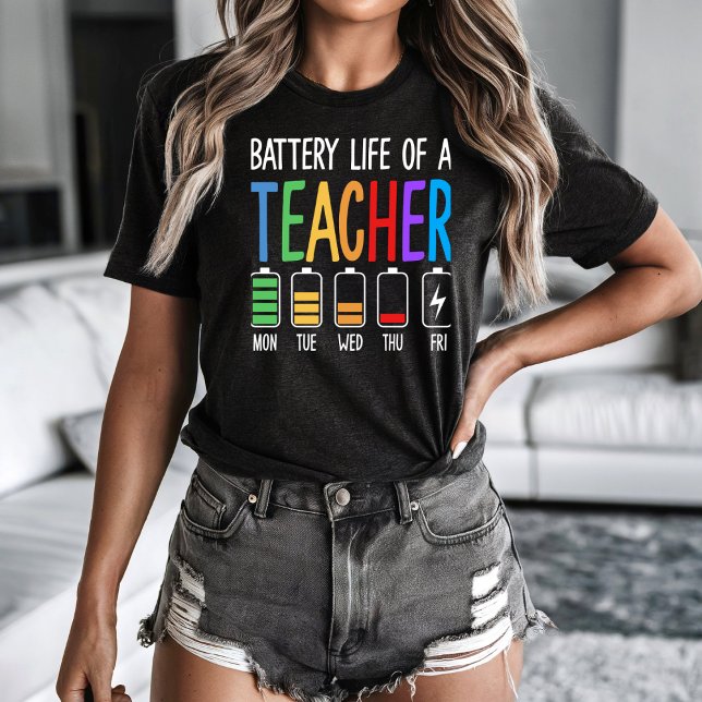 Battery Life of a Teacher Women's T-shirt (Personalize this cute Battery Life for a Teacher design. )