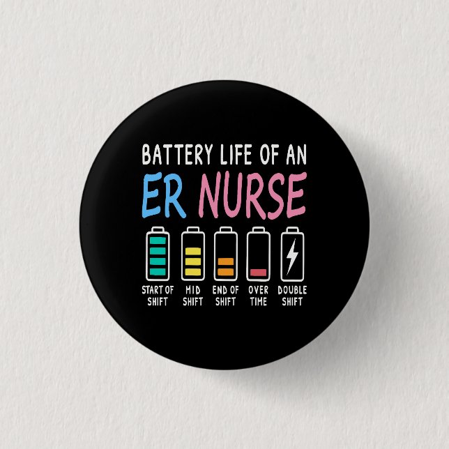Battery life of an ER nurse humor chart Knapp (Framsida)