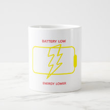 Battery Low Mug – Funny Energy Low Coffee Mug