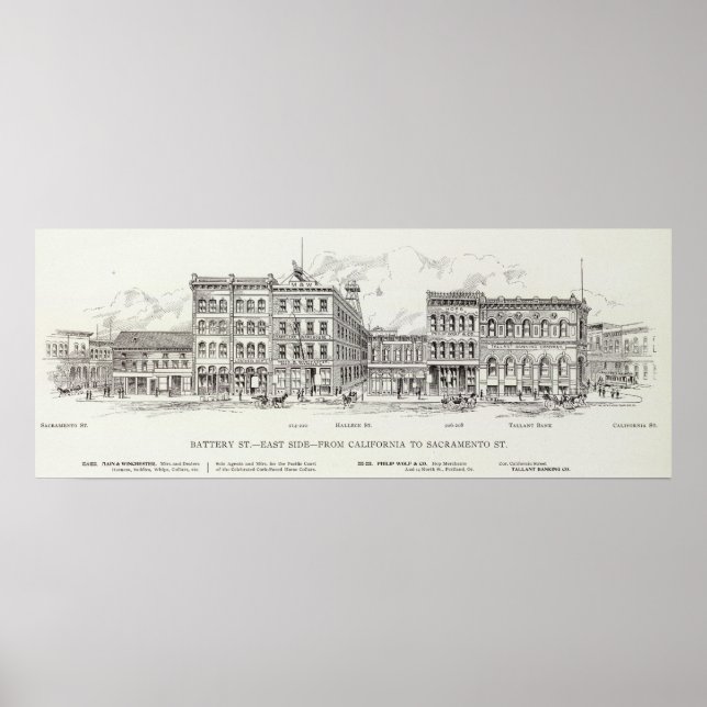 Battery Öster side California och Sacramento Poster (Framsidan)