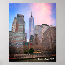 Battery Park från Staten Island Ferry NYC Poster