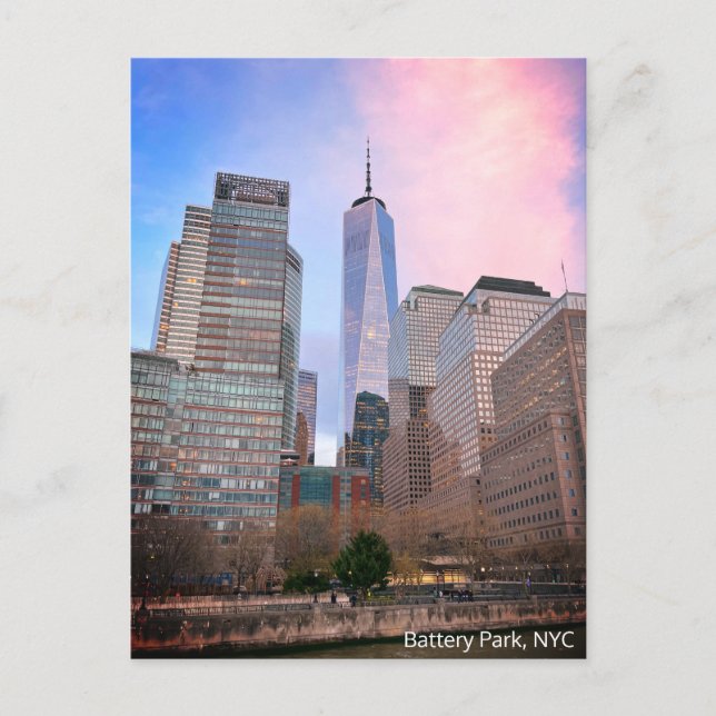 Battery Park från Staten Island Ferry NYC-vykort Vykort (Framsida)