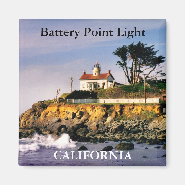 Battery Point Light, Kalifornien Magnet (Framsidan)