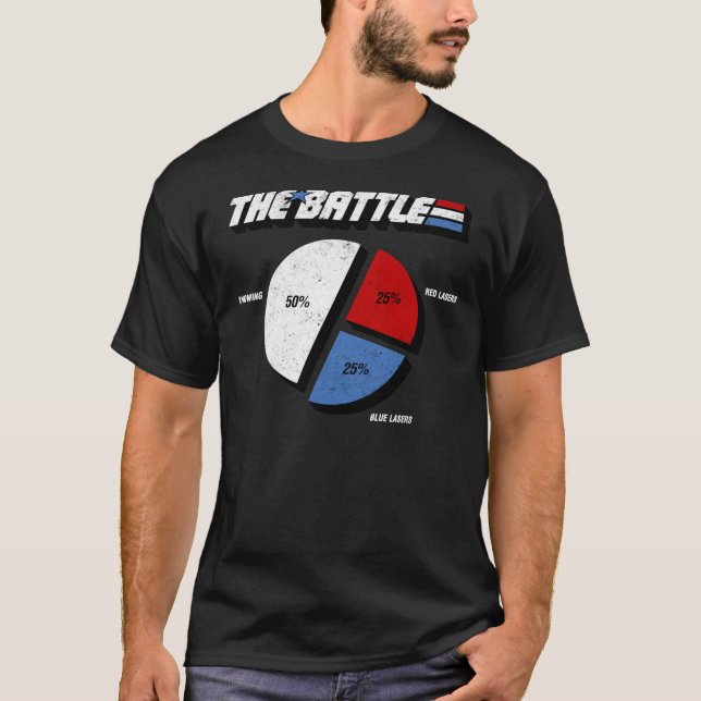 Battlar som känner röda lasrar blå lasrar Retro V T Shirt (Framsida)