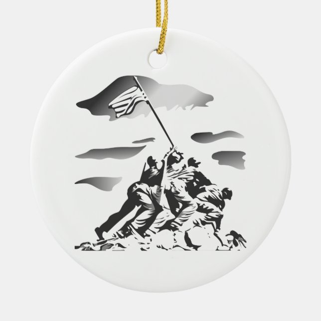 Battle av Iwo Jima Julgransprydnad Keramik (Framsidan)