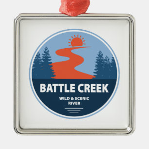 Battle Bäck Vild och floden Idaho Julgransprydnad Metall