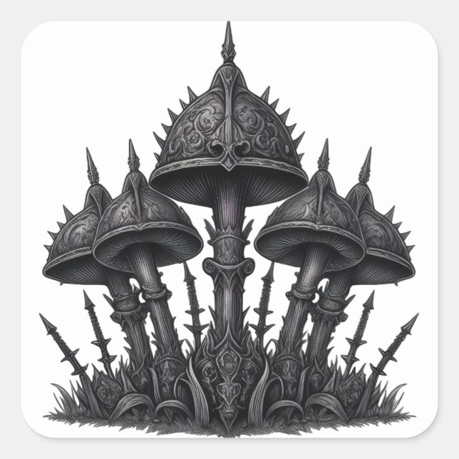 Battle Caps Fyrkantigt Klistermärke (Framsida)