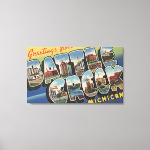 Battle Creek Michigan - stora brevplatser Canvastryck