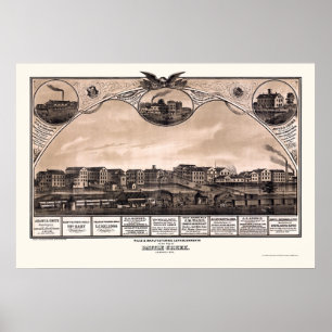 Battle Creek panorama- karta för MI - 1869 Poster