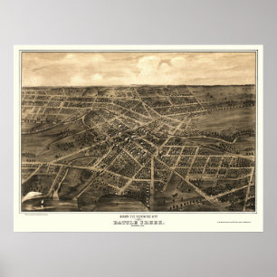 Battle Creek panorama- karta för MI - 1870 Poster
