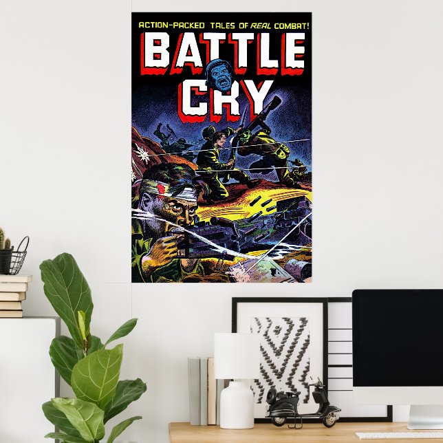 Battle Cry 07 Krig Vintage Serietidningar Poster (Hemmakontoret)