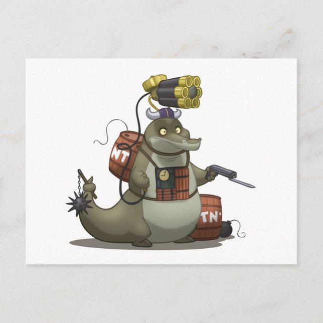 Battle Gator Postcard Vykort (Framsida)