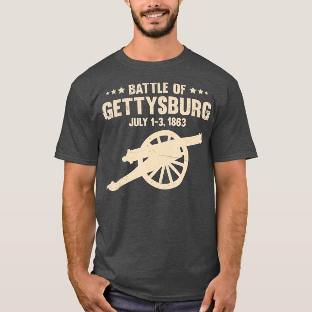 Battle Gettysburg Civil Krig T Shirt (Framsida)