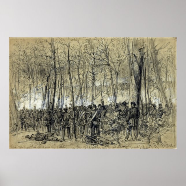BATTLE in the WILDERNESS 1864 - CIVIL KRIG - VIRGI Poster (Framsidan)