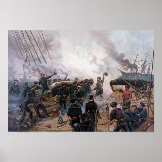 Battle Krig Naval - Kearsarge och Alabama Poster (Framsidan)
