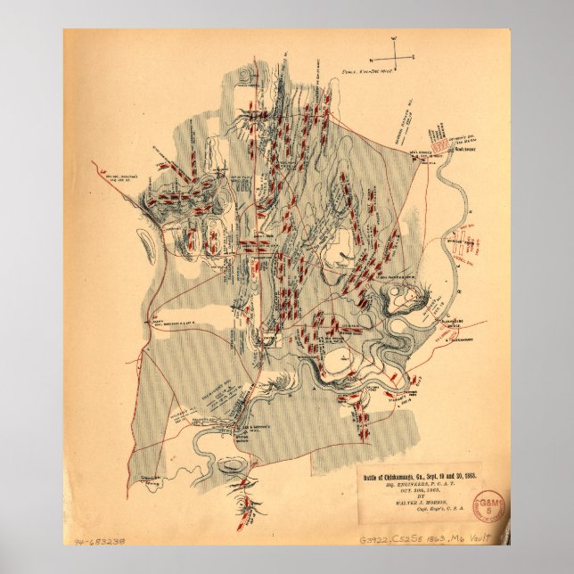 Battle of Chickamauga Sept 19 & 20 1863, Krig Poster (Framsidan)