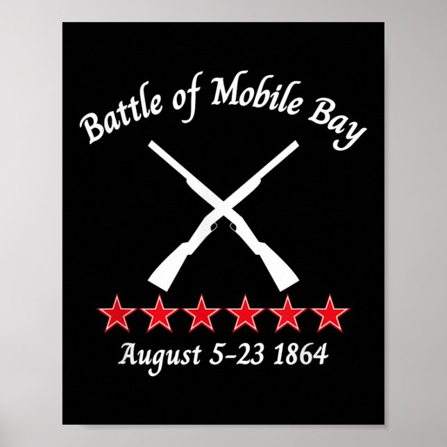 Battle of Mobile Bay Alabama 1864 Civil Battle Poster (Framsidan)