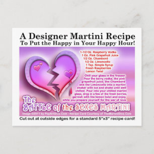 Battle of the Sexes Valentine Martini Recept Inläg Helg Vykort