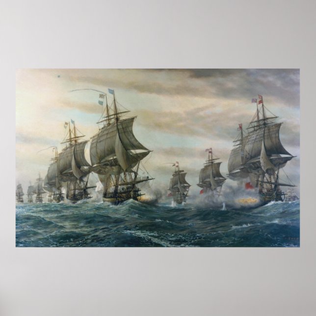 Battle of Virginia Capes Canvas Poster (Framsidan)