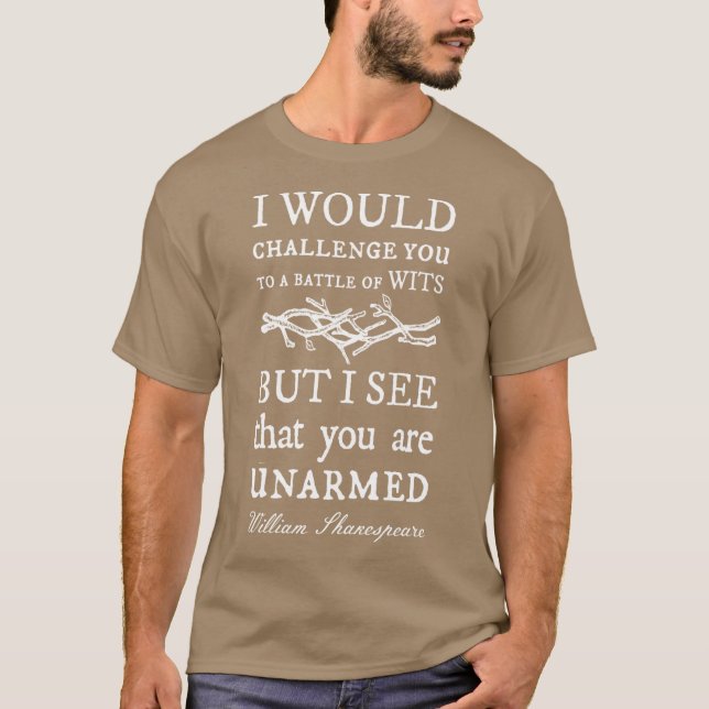 Battle of Wits A Sarcastic Funny William Shakespea T Shirt (Framsida)