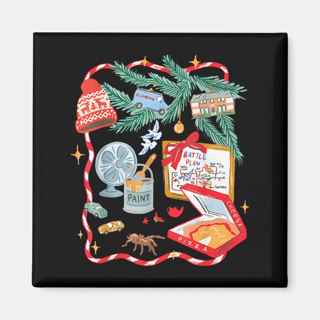 Battle Plan Funny Christmas Home Kids Hand Dawn Al Magnet (Framsidan)