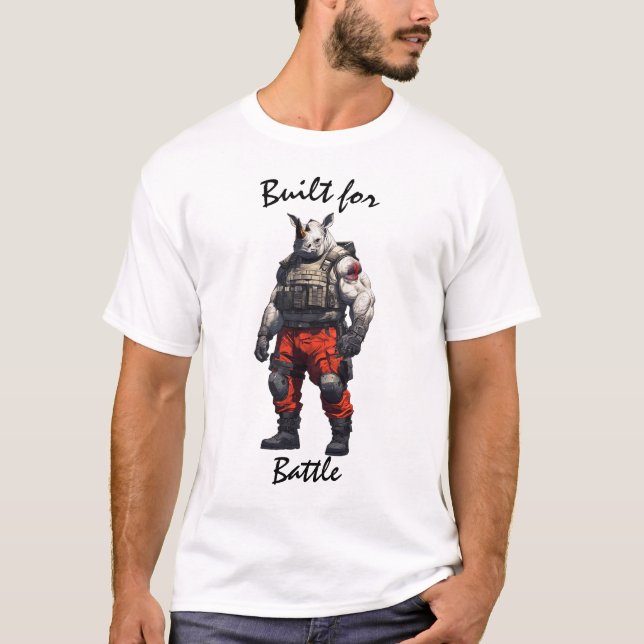 Battle Rhino Warrior T-Shirt (Framsida)