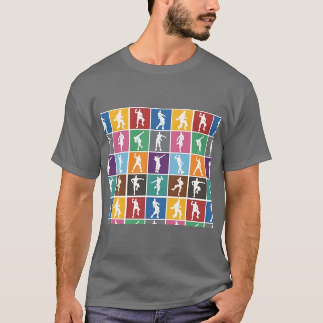 Battle Royale Segerdans Regnbågsgitter Rolig  T Shirt (Framsida)