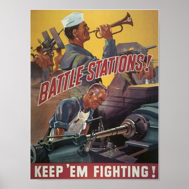 Battle Station ~ Behålla 'Em Fighting Poster (Framsidan)
