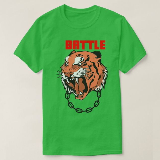 Battle Tiger Classic TShirt T Shirt (Design framsida)
