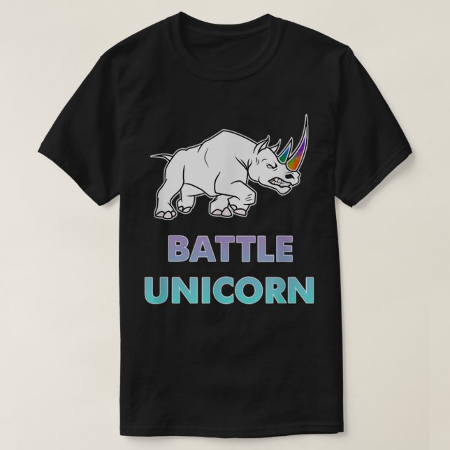 Battle Unicorn Rainbow Rhino 371 T Shirt (Design framsida)