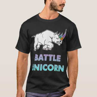 Battle Unicorn Rainbow Rhino 371 T Shirt