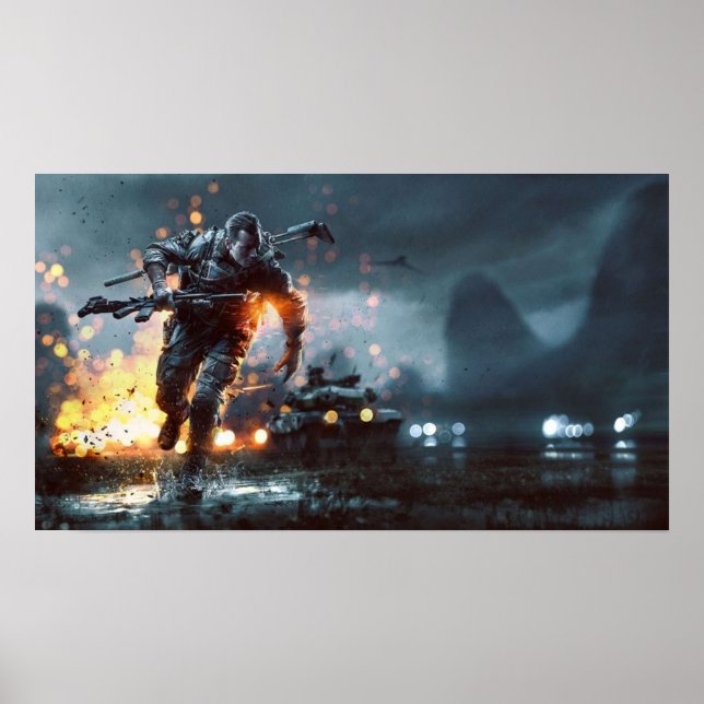 Battlefield 4 Open Fält Push Poster (Framsidan)