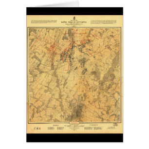 Battlefield i Gettysburg Karta av John Bachelder Hälsningskort