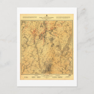 Battlefield i Gettysburg Karta av John Bachelder Vykort