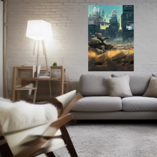 Battlefield i staden AI Art Poster