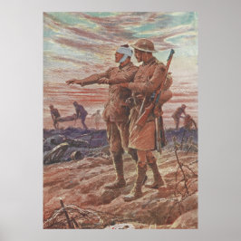 Battlefield Krig Vänskap Leading Blind Soldier Poster