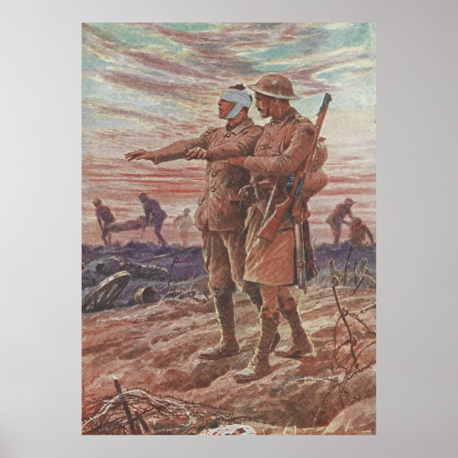 Battlefield Krig Vänskap Leading Blind Soldier Poster (Framsidan)
