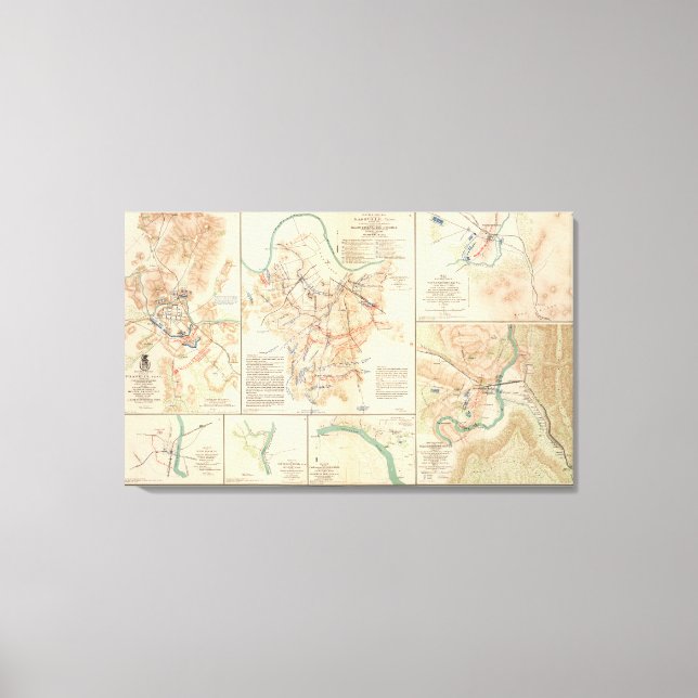 Battlefields Nashville, Tenn Canvastryck (Framsida)