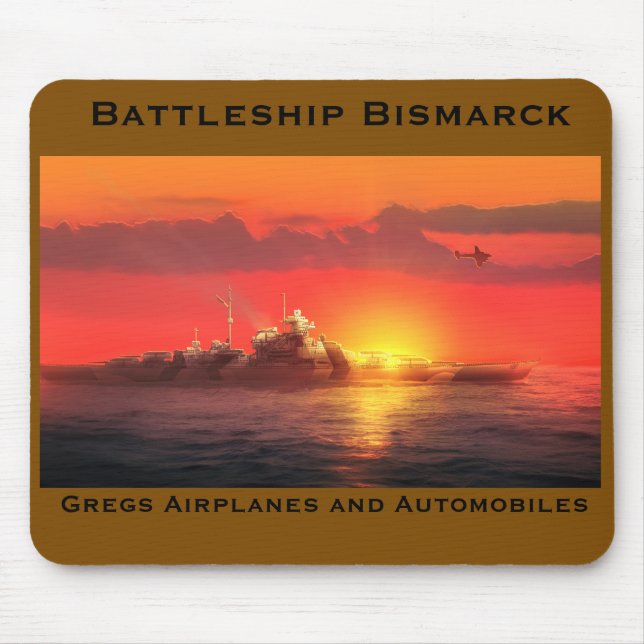 Battleship Bismarck mousepad Musmatta (Framsidan)
