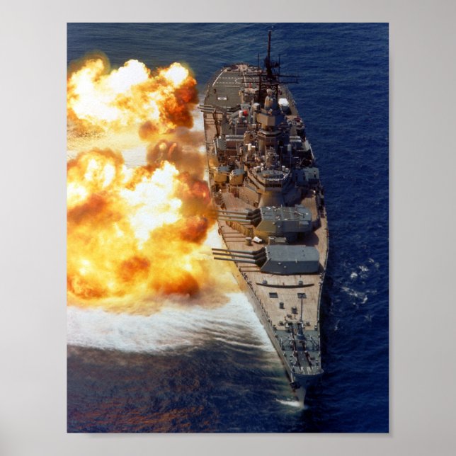 Battleship USS Iowa Broadside - 1984 Poster (Framsidan)