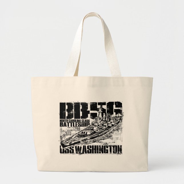 Battleship Washington Large Tote Bag Jumbo Tygkasse (Framsidan)