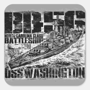Battleship Washington Square Sticker Fyrkantigt Klistermärke